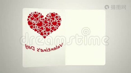 一封以情人节主题为封面的动画信，是情侣情人节的理想`视频