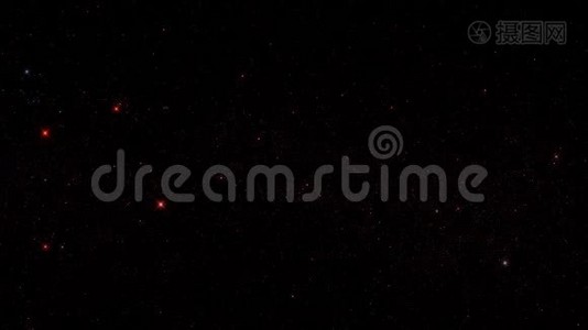 红色发光星空星海星运动图形背景视频