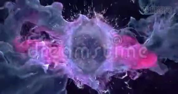 运动背景VJ循环-深紫粉红镜头球粒4k视频