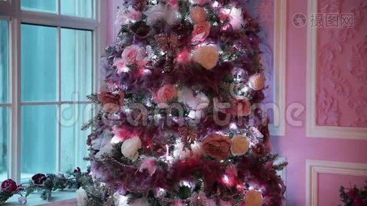 新年树和圣诞节背景视频