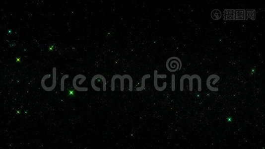 绿色发光星空星海星运动图形背景视频