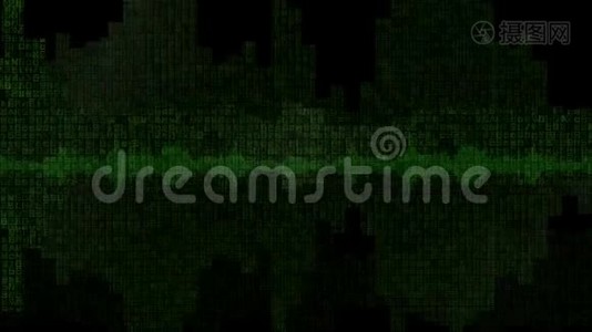 数字波形绿色背景v7视频