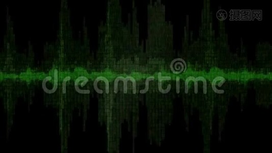 数字波形绿色背景v2视频