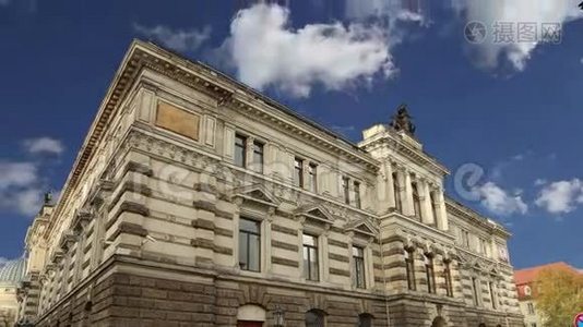 德国德累斯顿地标历史中心的建筑视频