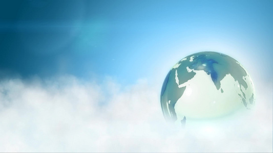 云中转动的球体[地球体]视频