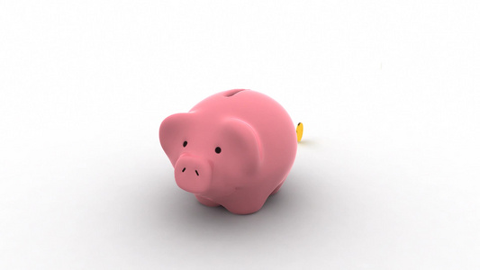 动画粉红小猪储蓄罐越来越大视频