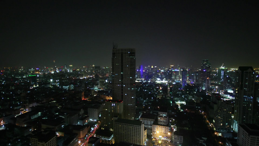 曼谷城市夜景延时视频