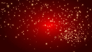 圣诞节红色背景星星粒子特效14秒视频