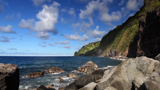 夏威夷一条岩石海岸线视频