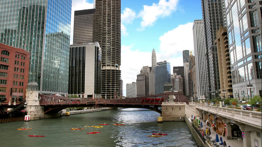 芝加哥河延时[慢动作]视频