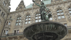 德国汉堡市中心附近的喷泉29秒视频