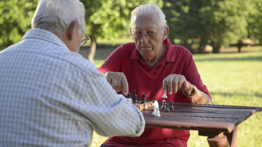 下棋的老年人视频