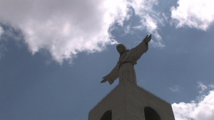 葡萄牙基督像丽萨邦的克里斯托·雷伊雕像5秒视频