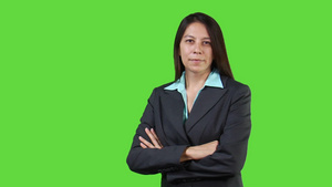 女企业领导绿幕抠像肖像视频7秒视频