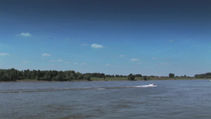 莱茵河中的快艇14秒视频