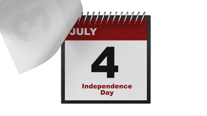 美国独立纪念日7月4日自动翻页的日历3D效果13秒视频