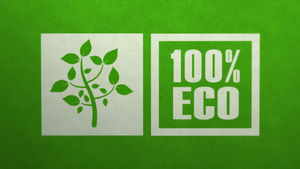 纸上植物生长和消失ECO节能生态问题10秒视频