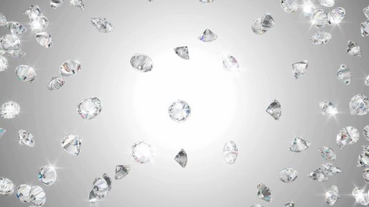 缓慢分散出的闪亮钻石背景视频视频