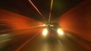 驾驶穿过隧道抽象与运动模糊和发光10秒视频