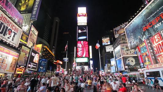 纽约时代广场的人群视频