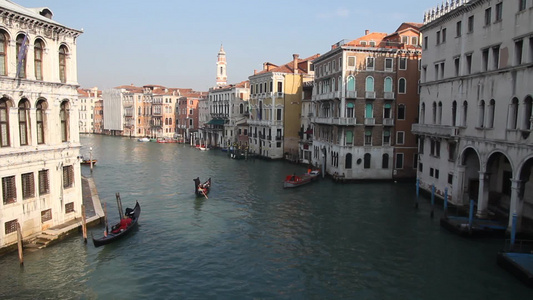 威尼斯的河道视频