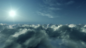 日落时在云层上飞行20秒视频