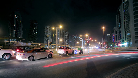 夜晚延时效果时间流逝视频