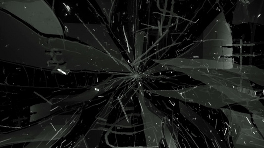 玻璃粉碎破裂缓慢漂浮视频