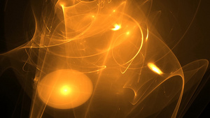 黄色线性粒子循环运动科技背景3D13秒视频