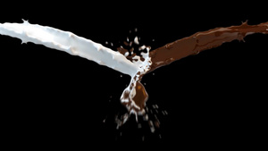 飞溅的牛奶和巧克力10秒视频