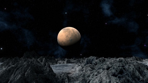 从外太空看着火星7秒视频