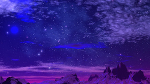 绝美紫色星云3D山川风光7秒视频