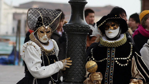 意大利狂欢节时戴面具的人5秒视频