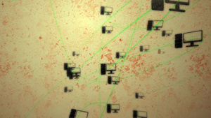 移动的计算机网络动画10秒视频