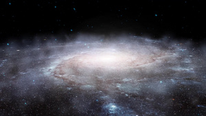 螺旋星系与数千颗恒星运动的动画21秒视频