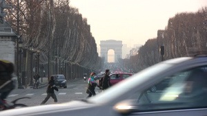 法国巴黎凯旋门香榭丽舍大街协和广场5秒视频
