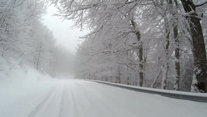 冬天空雪覆盖的道路33秒视频
