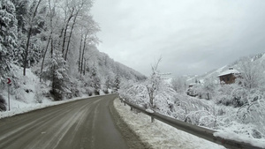 冬天一条空旷的道路15秒视频
