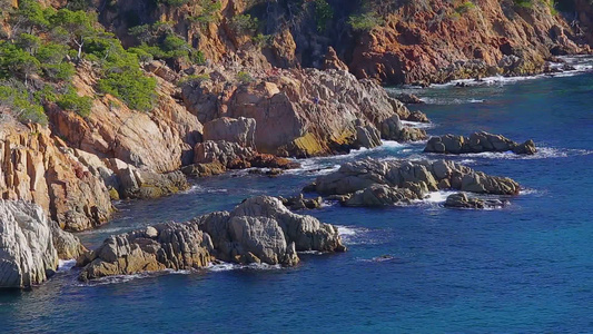 西班牙科斯塔布拉瓦的美丽海景[阿扎尔]视频