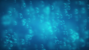 气泡漂浮在蓝色背景上13秒视频