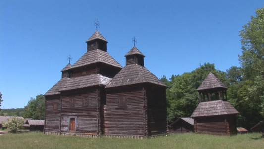 古老的木制教堂[金属制]视频