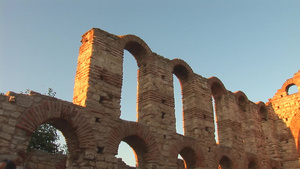 尼塞巴废墟的古代教堂12秒视频