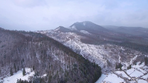 冬季的森林与群山24秒视频