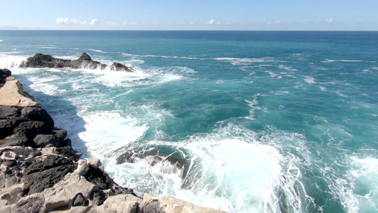 西班牙的大西洋海岸波浪视频