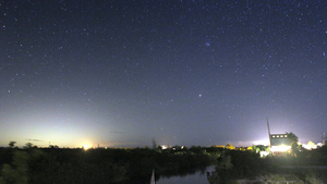 佛罗里达州夜晚的星空上流星划过天际10秒视频