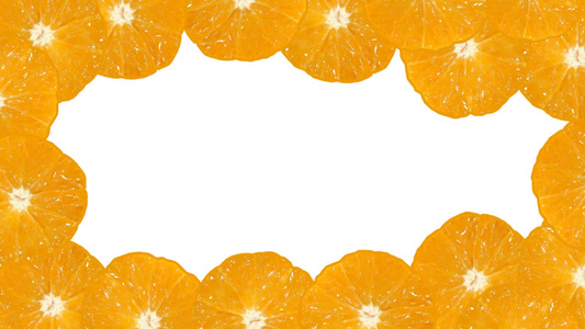 白色上有移动橘子的背景视频