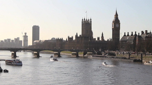 英国伦敦泰晤士河视频