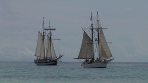 海上两艘帆船13秒视频