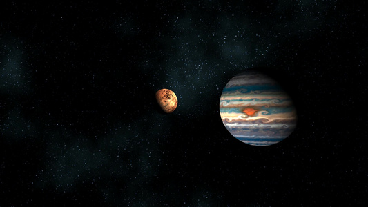 两颗行星在太空裂缝中相遇视频