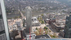 从主塔观看欧洲中央银行的建筑大楼10秒视频